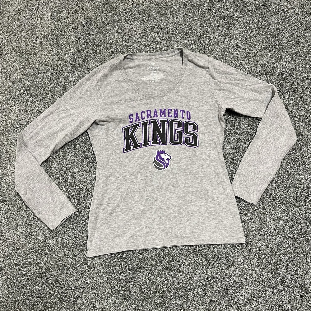 Fanatics Sacramento Kings Women’s Long Sleeve Gray Shirt Size Small NBA